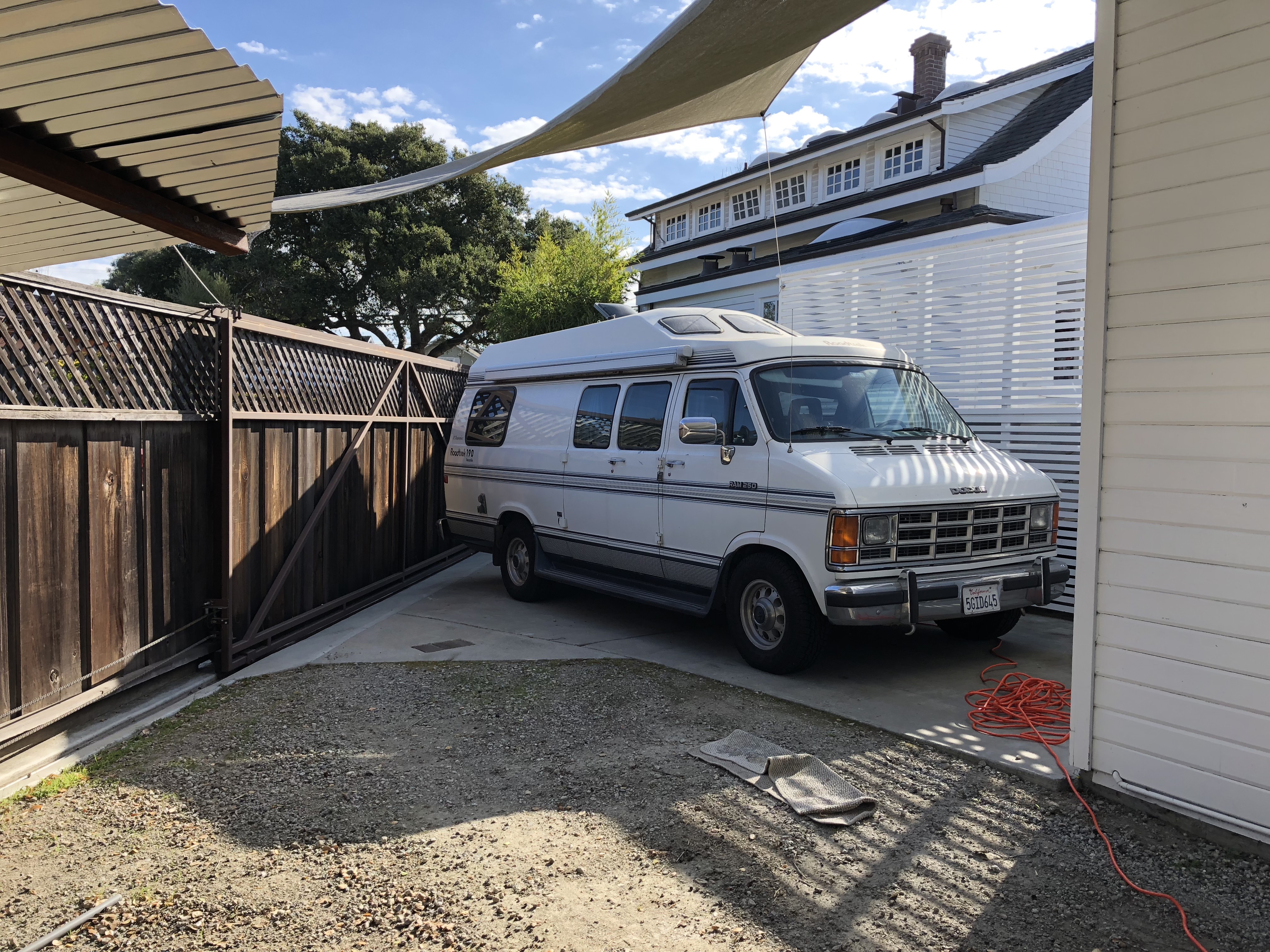 The van in a driveway in Santa Cruz