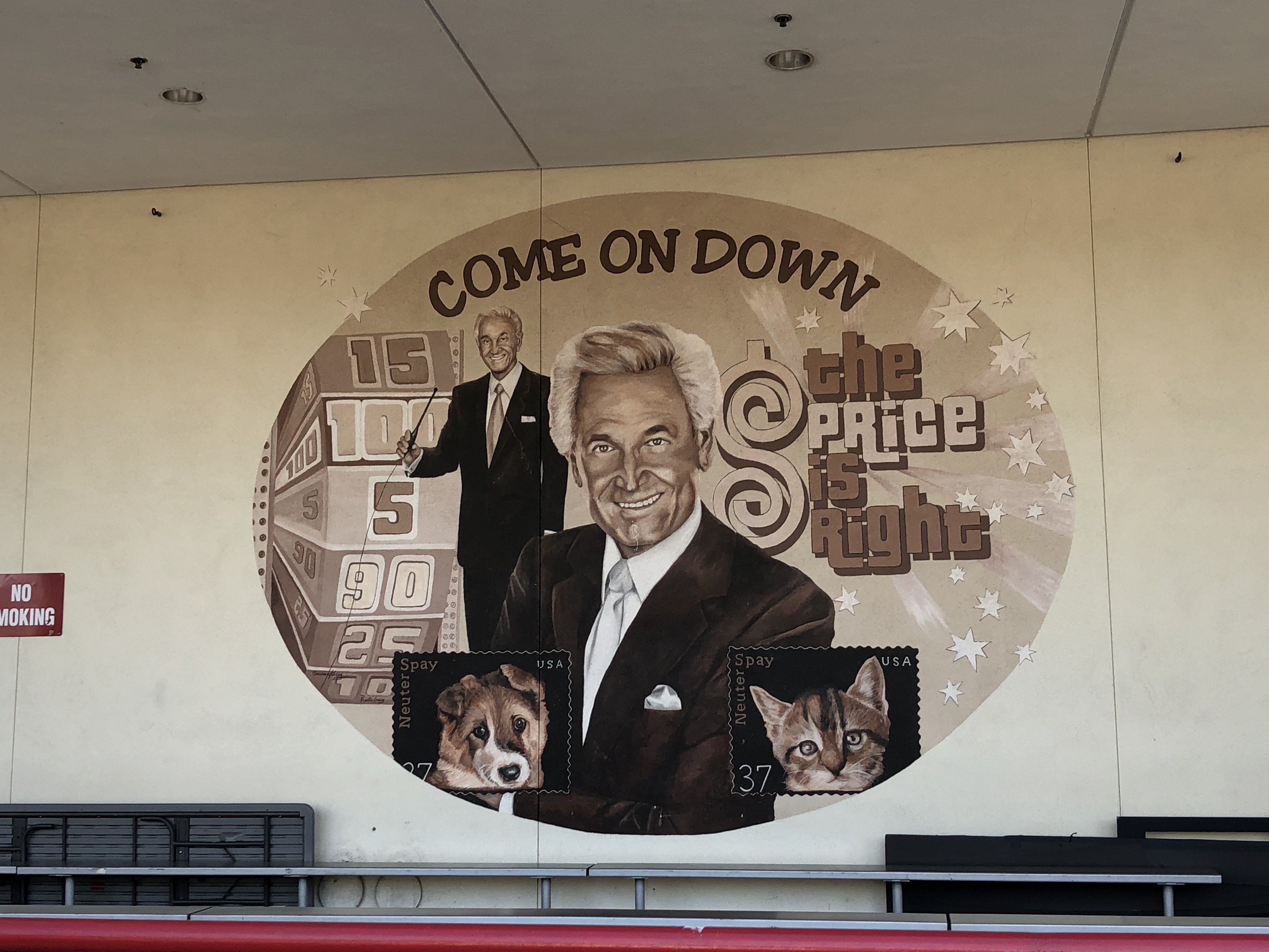 a Price is Right mural featuring Bob Barker